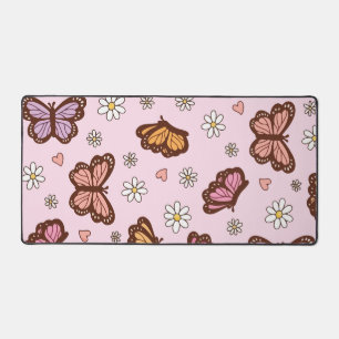 Papillon et fleurs motif sans couture