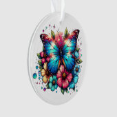 Papillon et fleurs Noël personnalisé (devant)