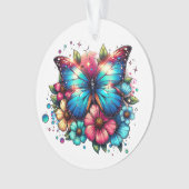 Papillon et fleurs Noël personnalisé (devant)