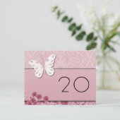 Papillon et fleurs Numéro de tableau Carte postale (Debout devant)