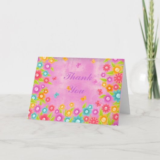 Papillon et fleurs rose laver merci (Devant)