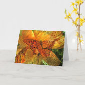 Papillon et lis d'or - Carte (Fleur jaune)