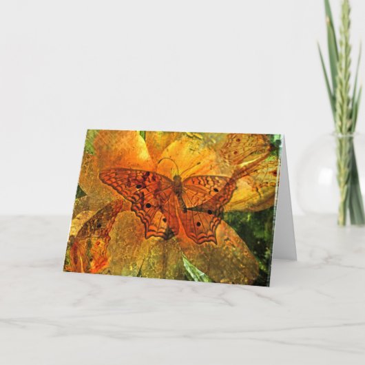 Papillon et lis d'or - Carte (Devant)