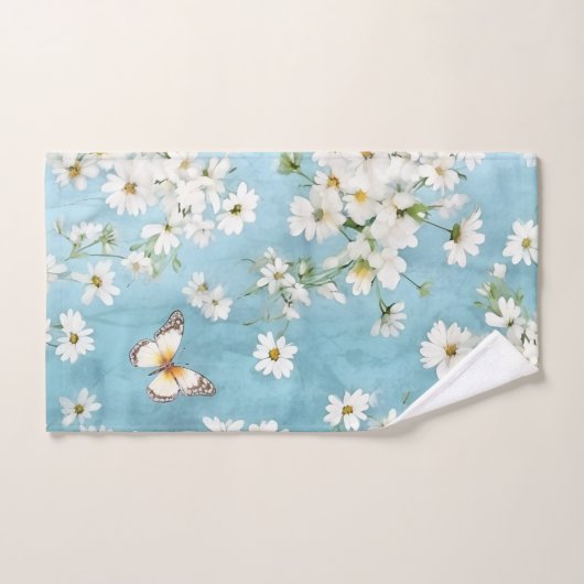 Papillon et marguerite (Serviette à main)
