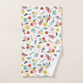 Papillon et motif floral (Serviette à main)