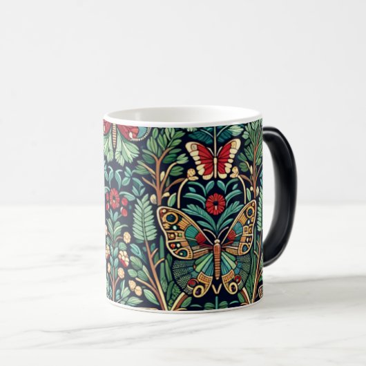 Papillon et Mug à fleurs (Devant droit)