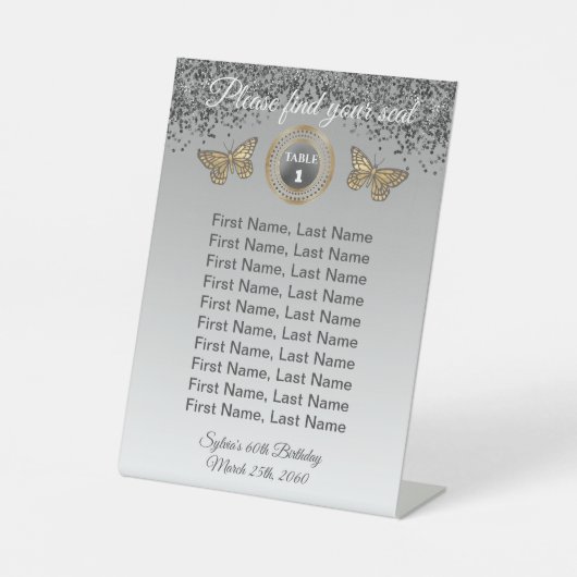 Papillon et Parties scintillant noire, signe numér (Recto)