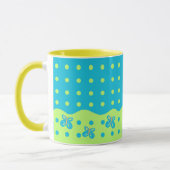 Papillon et points Mug bleu vert (Gauche)
