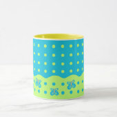Papillon et points Mug bleu vert (Centre)