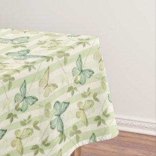 Papillon et rayures Vert Accueil Décor Nappe