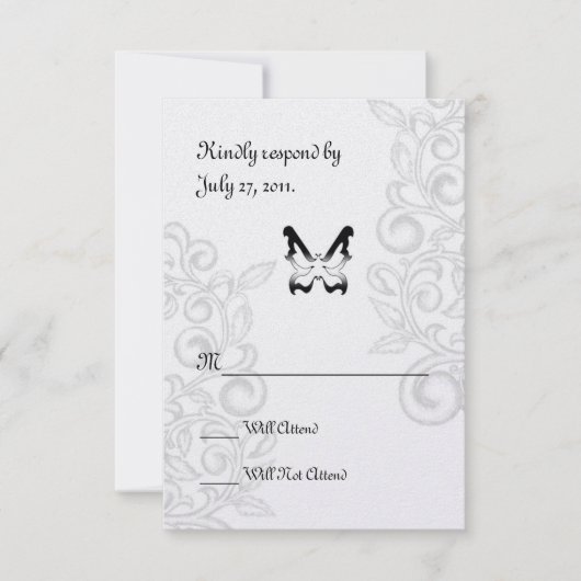 Papillon et RSVP fleuri (Devant)