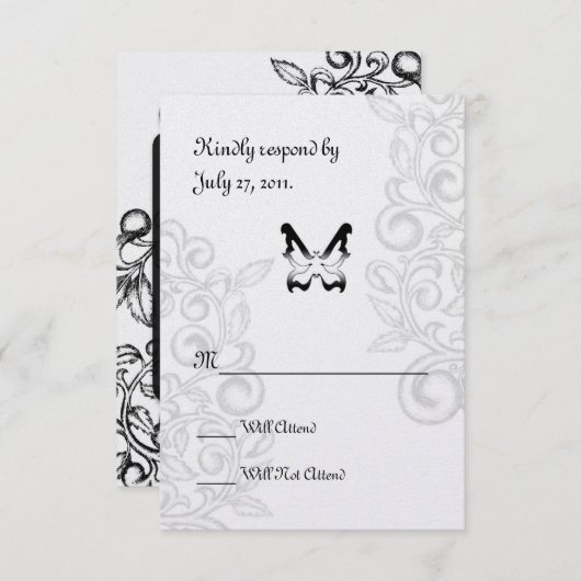 Papillon et RSVP fleuri (Devant / Derrière)