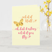 Papillon - Et si je tombe ? - Carte Inspiration (Fleur jaune)