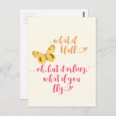 Papillon Et si je tombe ? - Carte postale Inspirat (Devant / Derrière)