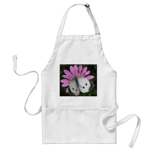 Papillon et tablier à fleurs roses (Devant)