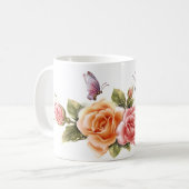 papillon et tasse de roses jolie - le papillon (Devant gauche)