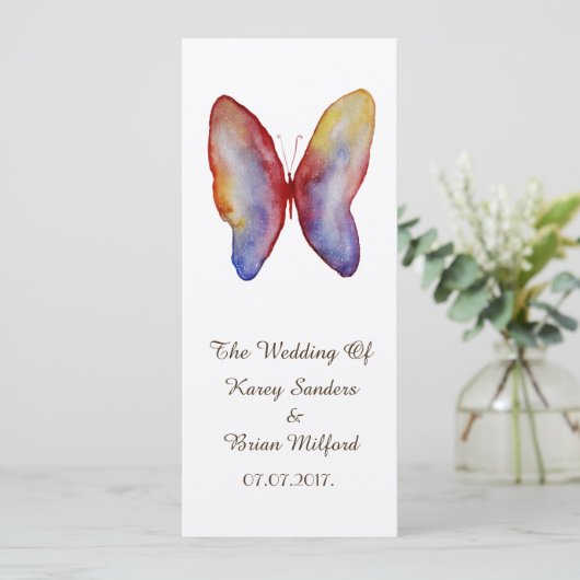 Papillon, Faire-part de mariage d'aquarelle (Debout devant)