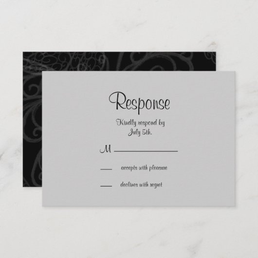 Papillon Filigree RSVP en noir (Devant / Derrière)