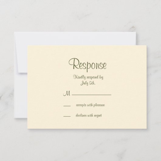 Papillon Filigree RSVP en vert olive (Devant)