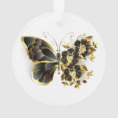 Papillon fleur d'or avec orchidée noire (dos)