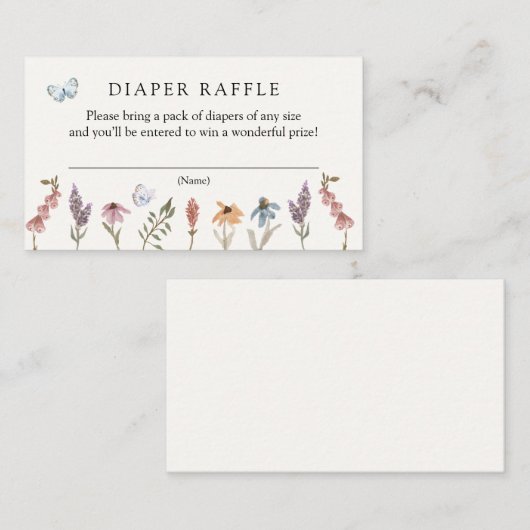 Papillon Fleur Jardin Déchets Raffin insert carte (Devant / Derrière)