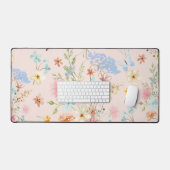 Papillon fleur sauvage Aquarelle rose pâle (Clavier et souris)