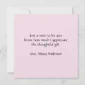 Papillon fleur sauvage Carte de remerciements rose (Dos)