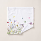 Papillon fleur sauvage Delicate Aquarelle Personna (Gant de toilette)