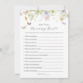 Papillon fleur sauvage Qui Connaît Maman Carte De (Devant)