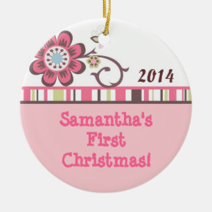 Papillon Fleur Taffy Nom personnalisé Ornement