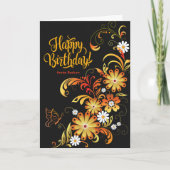 Papillon & Fleurs Carte d'anniversaire (Devant)