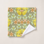 Papillon Floral Botanique coloré (Gant de toilette)