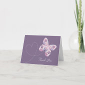 Papillon floral en vol avec coeur (Devant)