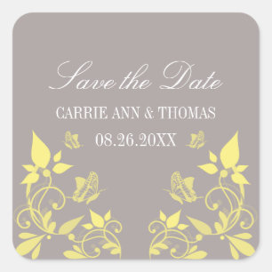 Papillon floral Enregistrer les stickers Date, Jau