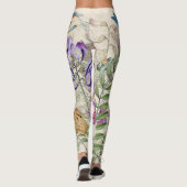 Papillon floral Legging d'oiseaux d'oiseau bleu (Dos)