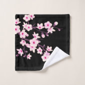 Papillon floral noir rose monogramme (Gant de toilette)