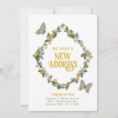 Papillon floral Nouvelle carte Faire-part d'adress (Devant)