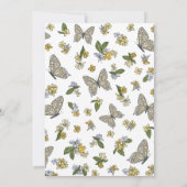 Papillon floral Nouvelle carte Faire-part d'adress (Dos)