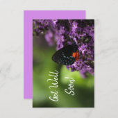 Papillon floral obtenir carte de bien (Devant / Derrière)