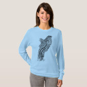 Papillon Flottement-Par le long T-shirt de douille (Devant entier)