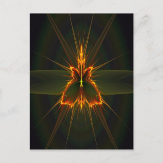 Papillon fractal sur carte postale Arrière - plan (Devant)