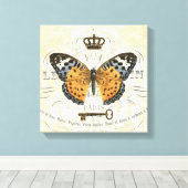 Papillon français vintage toile étirée (Insitu (Plancher de Bois))