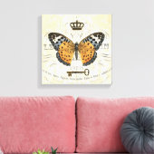 Papillon français vintage toile étirée (Insitu(Salon))