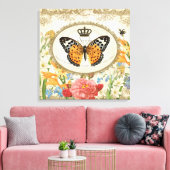 Papillon français vintage toile étirée (Insitu(Salon))