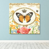 Papillon français vintage toile étirée (Insitu (Plancher de Bois))