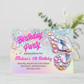 Papillon Gemmes Invitation Anniversaire (Debout devant)
