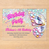 Papillon Gemmes Invitation Anniversaire (Recto)