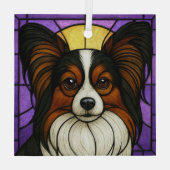 Papillon "Glas in lood" Glas Ornament (Achterkant)