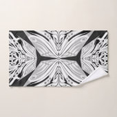 Papillon gris noir et blanc abstrait ailé (Serviette à main)