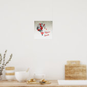 Papillon Hair Fashion Design Red Black Poster (Cuisine)